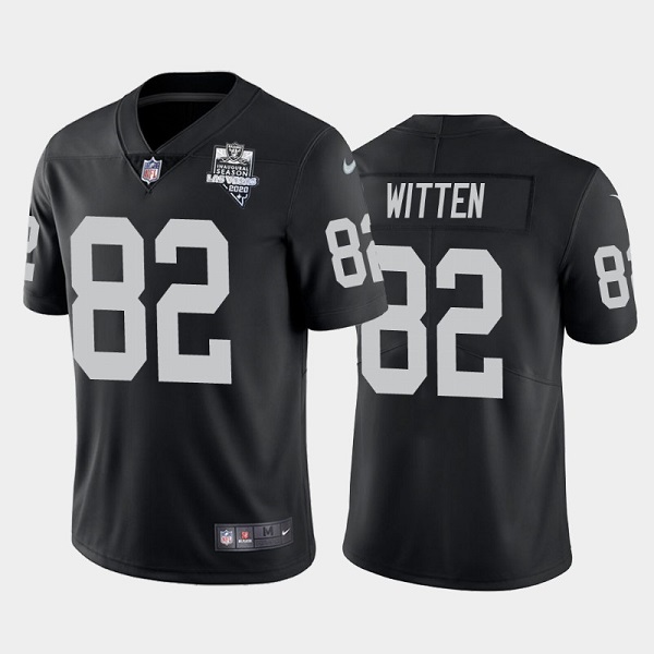 Men's Las Vegas Raiders #82 Jason Witten Black NFL 2020 Inaugural Season Vapor Limited Stitched Jersey